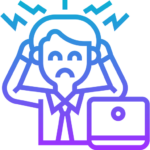 image d'un homme submergé par le stress et la pression mentale