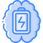 cerveau associé à une batterie pour représenter une fatigue mentale