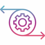 symbole de roue avec deux flèches pour illustrer la transition et le changement